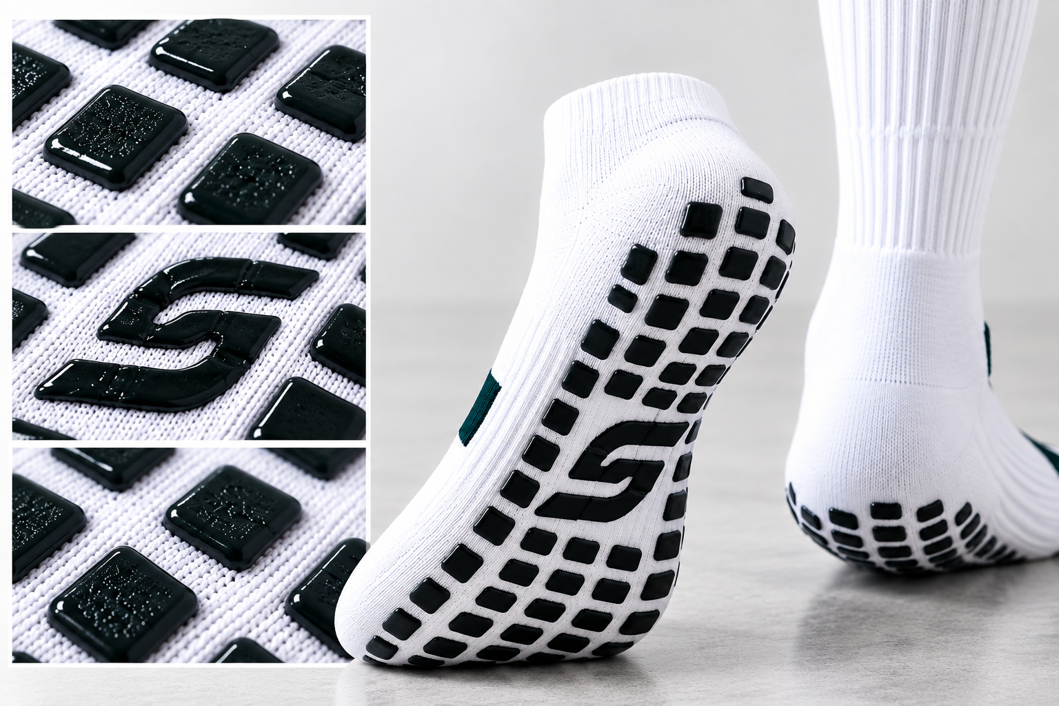 Grip sock finishing and anti-slip application process